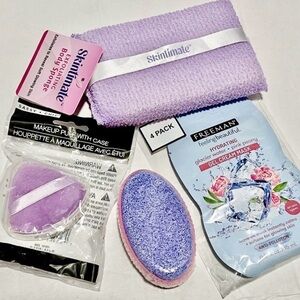 Lavender Exfoliating Body Sponge Makeup Puff Gel Mask Foot Callus Remover bundle